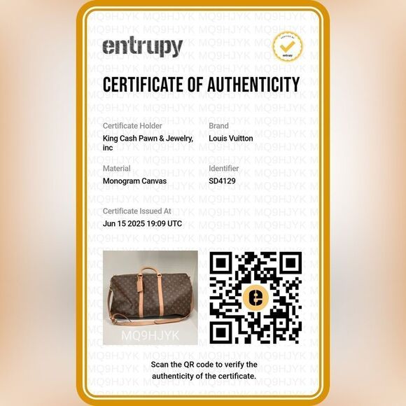 Louis Vuitton Keepall 55 Monogram Bandouliere With Strap Authentic - Picture 8 of 8